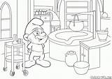 Smurf Papa Coloring Pages Smurfette sketch template