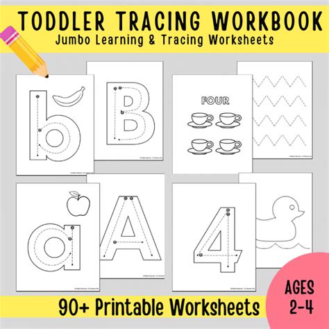 toddler  preschooler tracing workbook instant  printable