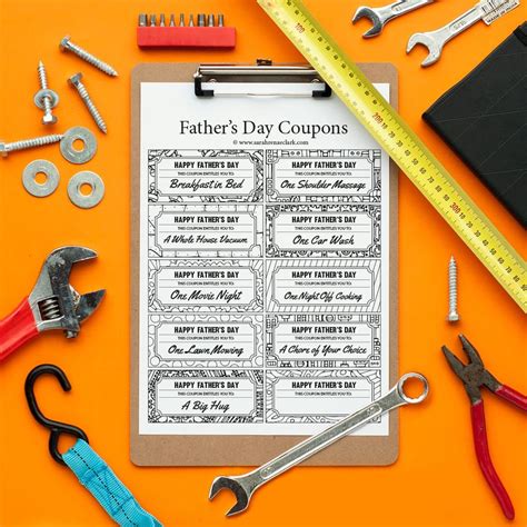 fathers day coupons  pack sarah renae clark coloring book