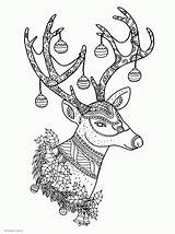 Christmas Pages Adults Coloring Colouring Adult Reindeer Printable Print Look Other sketch template
