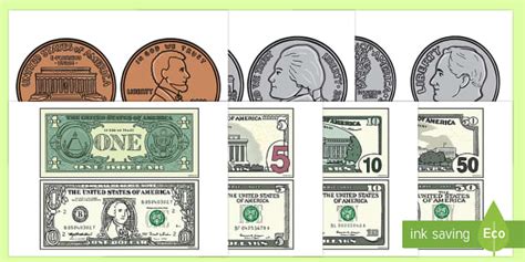 printable money template financial literacy twinkl usa