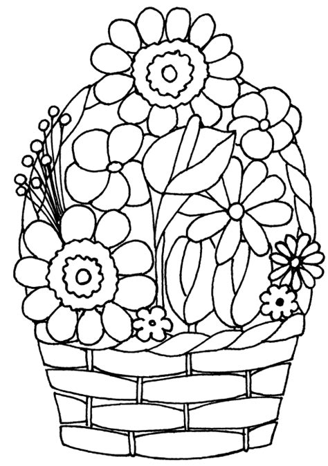 drawing  basket  flowers   drawing  basket