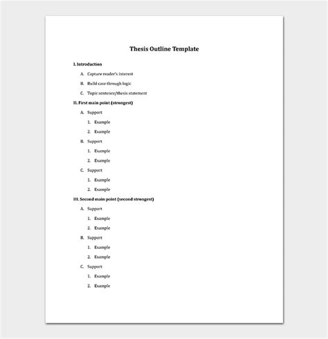 thesis outline template  samples examples