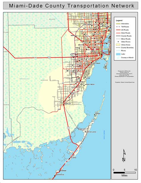 Miami Dade County Road Network Color 2009