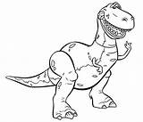 Coloring Rex Toy Story Pages Kids Cartoon Dinosaur Printable Disney Tattoo sketch template