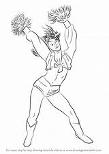 Cheerleader Draw Drawing Step Girls Tutorials Drawingtutorials101 sketch template