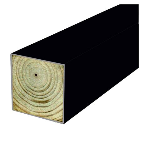Woodguard 4 In X 4 In X 8 Ft 2 Df Polymer Coated Black Fence Post