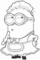 Minion Maid Drawinghowtodraw Despicable sketch template
