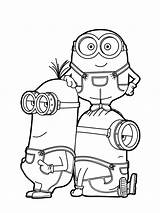 Despicable Pages Coloring Minions Getcoloringpages sketch template