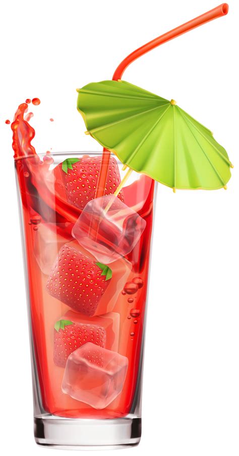 colorful drink  strawberries  ice cubes