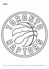 Raptors Toronto Logo Drawing Coloring Draw Nba Pages Lakers Step Drawingtutorials101 Basketball Colouring Drawings Print Tutorials Logos Kids Search Getdrawings sketch template