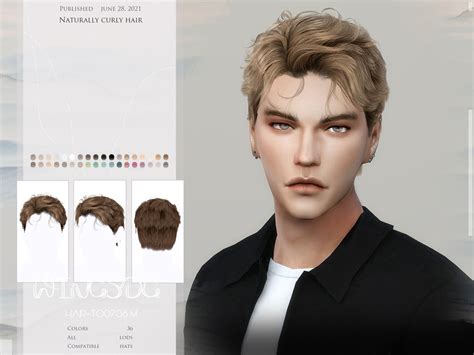 sims resource  naturally curly hair sims  hair male