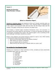 lesson  writing  reaction paperpdf lesson  writing