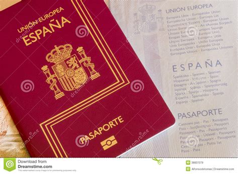 spanish passport editorial stock image image
