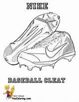 Coloring Pages Baseball Shoes Nike Cleats Yescoloring Boys Print sketch template