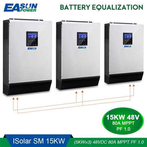 easun power kw solar inverter  mppt vdc vac vac  grid inverter  battery