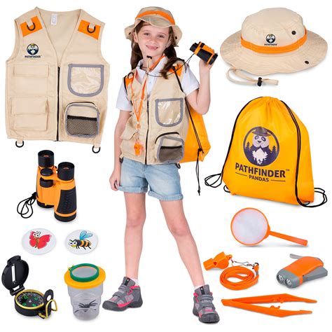 buy kids explorer kit  safari vest hat kids camping gear safari outfit bug catcher kit
