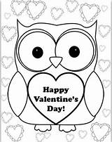 Coloring Owl Valentine Valentines Preview sketch template