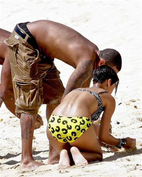 Rihanna And Chris Brown Frolic On The Beach In Barbados
