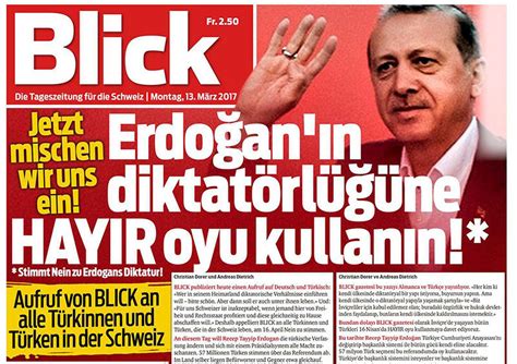 zwitserse krant roept turken op om nee te stemmen tegen dictator erdogan