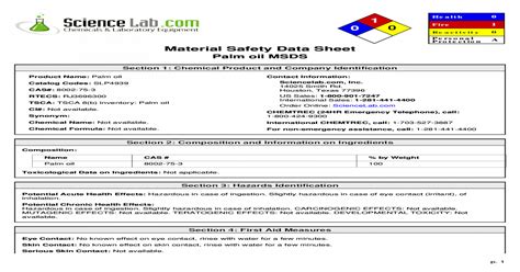 material safety data sheet palm oil msds [pdf document]