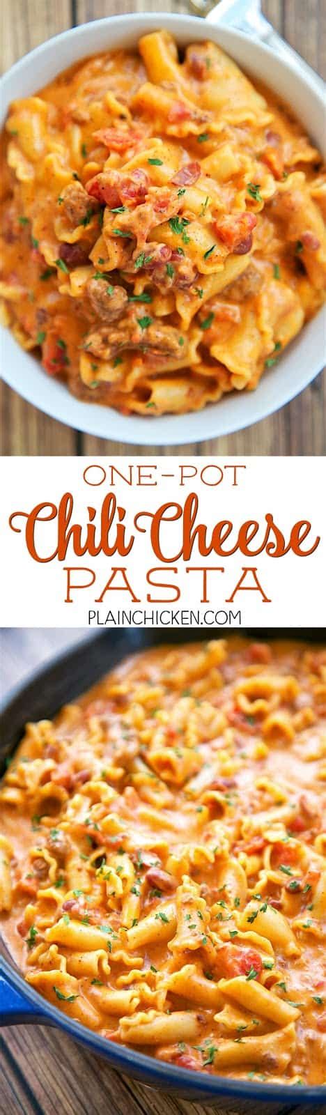 pot chili cheese pasta plain chicken