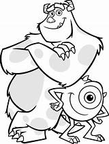 Monsters Inc Coloring Pages Sully Mike Kids sketch template