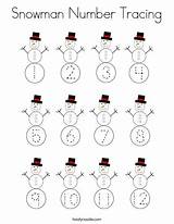 Snowman Tracing sketch template