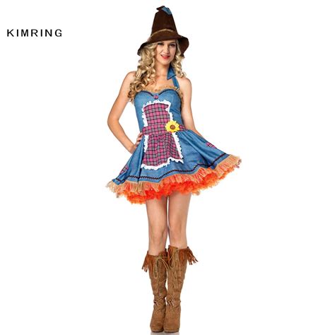 Kimring Sexy Women Mini Dress Halloween Costume Sunflower Scarecrow