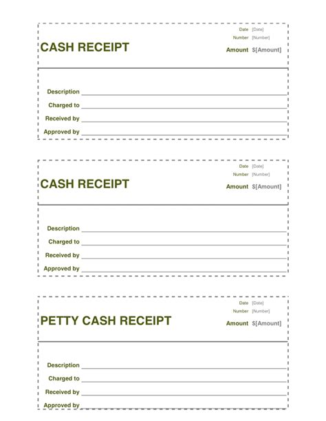 cash receipt template   documents   word  excel