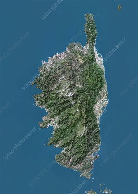 corsica france satellite image stock image  science photo library
