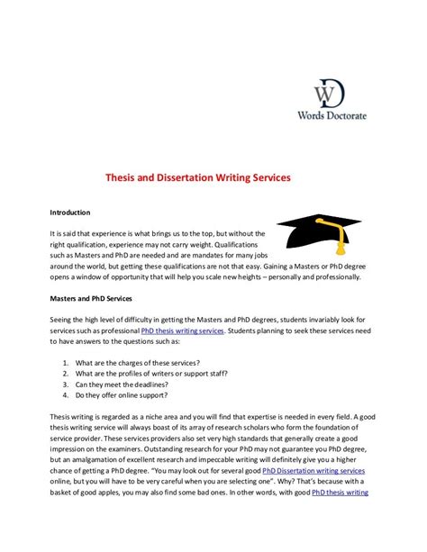 thesis  dissertation writing services