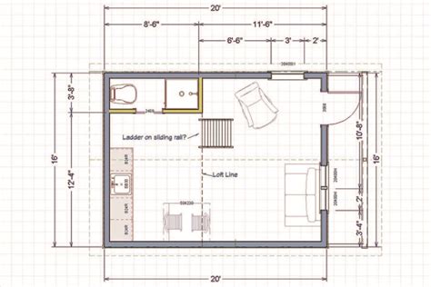 grid cabin floor plan small living  style