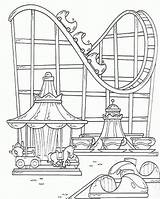 Coloring Coaster Roller Sheet Disney Carousel Sheets Park Pages Amusement Fair Achterbahn Drawing Parks Theme Coloringpagesfortoddlers Colouring Karussell Color Fun sketch template