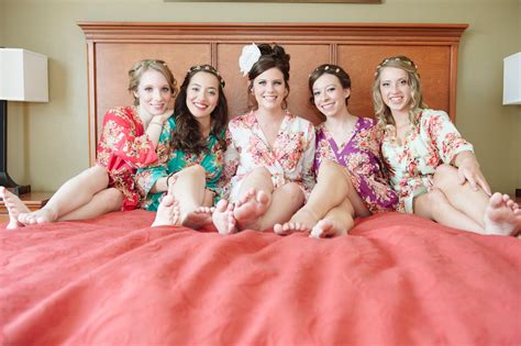 bridesmaids  ready floral robes