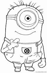 Despicable Coloring Pages Coloring4free Carl Minion Related Posts sketch template