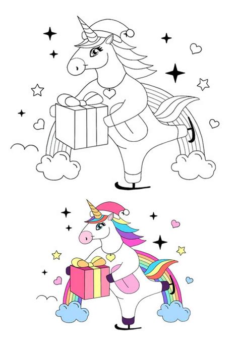 christmas unicorn coloring pages santa  unicorn coloring pages