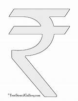 Symbol Rupee Indian Stencil sketch template