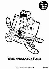 Numberblocks Coloring Pages Printables Printable Fun House Kids Toys Numbers Sheets Some Find Collection Four Numeracy Hobby Choose Board sketch template