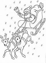 Santa Sleigh Christmas Drawing Coloring Pages Drawings Claus Printable Kids Print Merry Colouring Tree Sheets Sheet Holiday sketch template