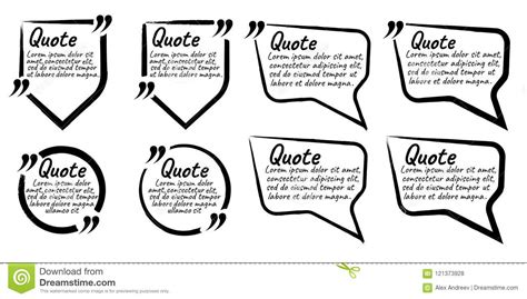 Set Of Quote Blank With Text Icon And Label Template For
