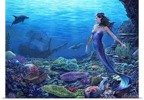discovery   sea sea wall art mermaid painting mermaid art