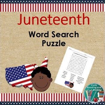 juneteenth word search  printable word searches  printable