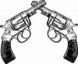 Revolver Pistols Handgun Firearm Monochrome Pngwing Webstockreview Tattoodaze sketch template