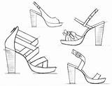Shoes Sketches Shoe Drawing Heel High Template Footwear Sketch Heels Women Simple Coroflot Fashion Clifton Technical Getdrawings Jason Blue Men sketch template