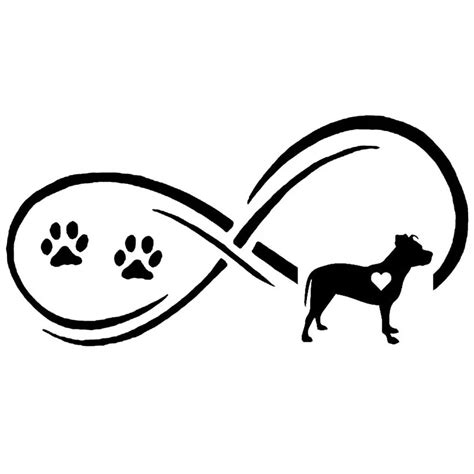 cm pitbull dog eternity paw print car stickers cartoon vinyl