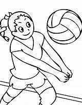 Volleyball Coloring Pages Exercise School Student Drawing Color Printable Kids Girls Play Getdrawings Getcolorings sketch template