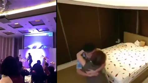 at wedding groom plays video of bride cheating on him with brother in