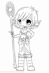 Chibi Deviantart Yampuff Coloring Pages Elf Girl Anime Printable Sheets Girls sketch template