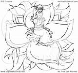 Thumbelina Outline Coloring Royalty Clipart Rf Illustration Bannykh Alex 2021 sketch template